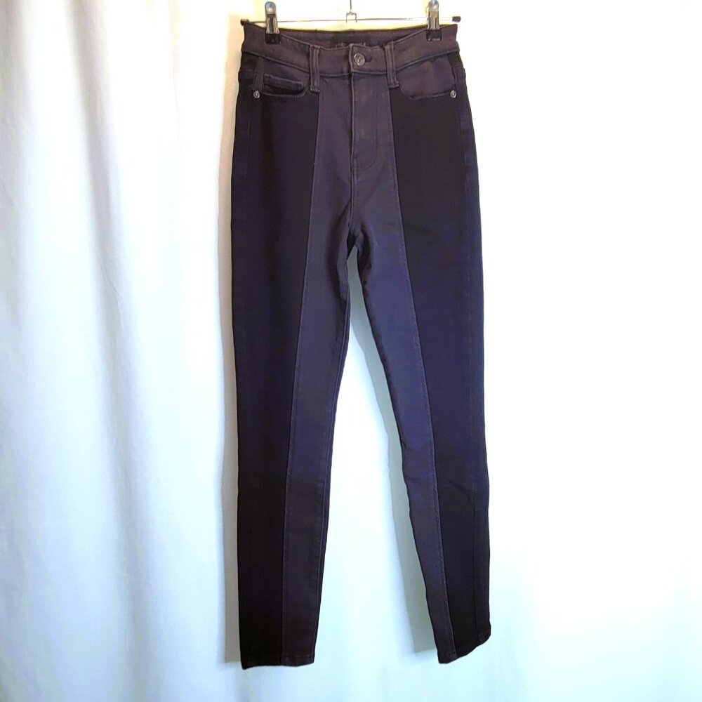 Kendall + Kylie Ultra Babe Skinny Jeans Sz 1 / 25 Two-Tone Colorblock Black Gray